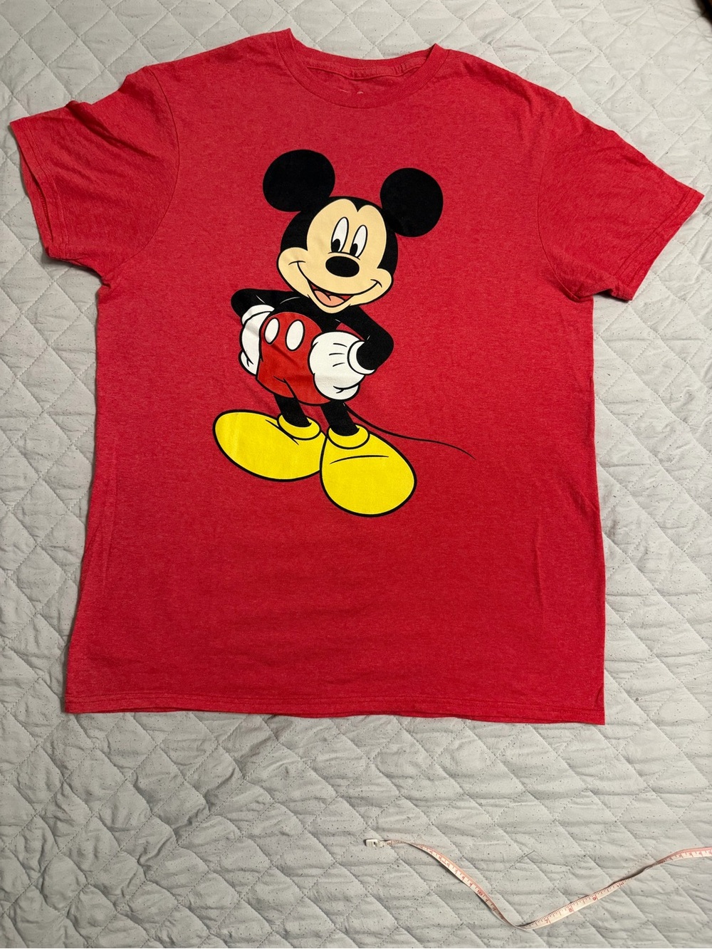 Disney Mickey Mouse Red Graphic Adult T-Shirt